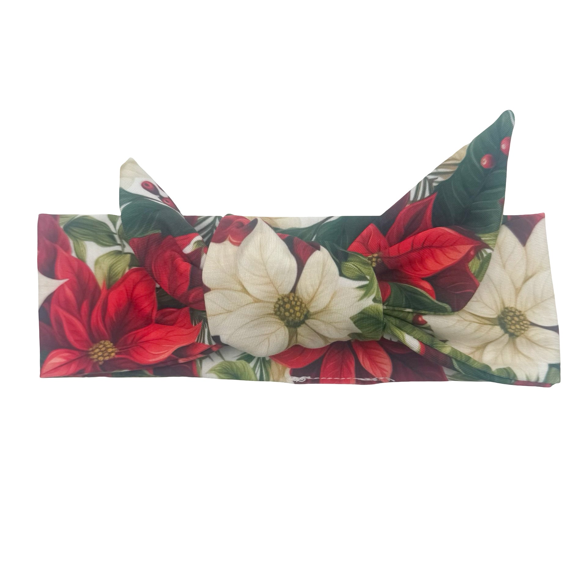 Berry and Red Blooms Adjustable Tie Headband