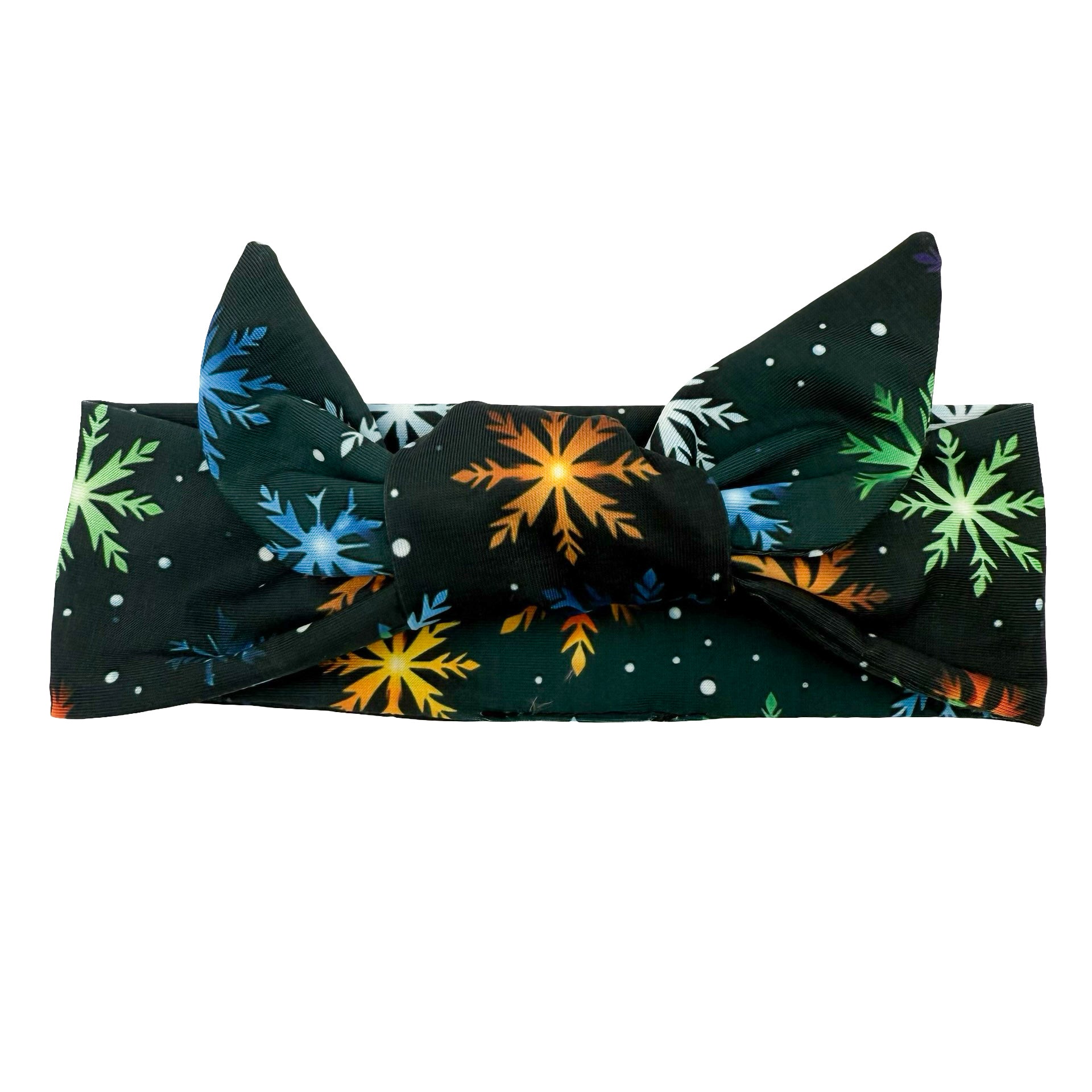 Colorful Twinkle Snowflakes Adjustable Tie Headband