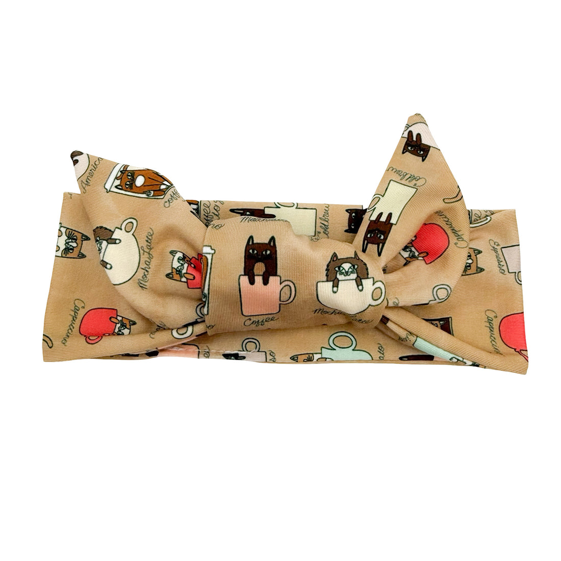 Cats &amp; Coffee - Adjustable Tie Headband