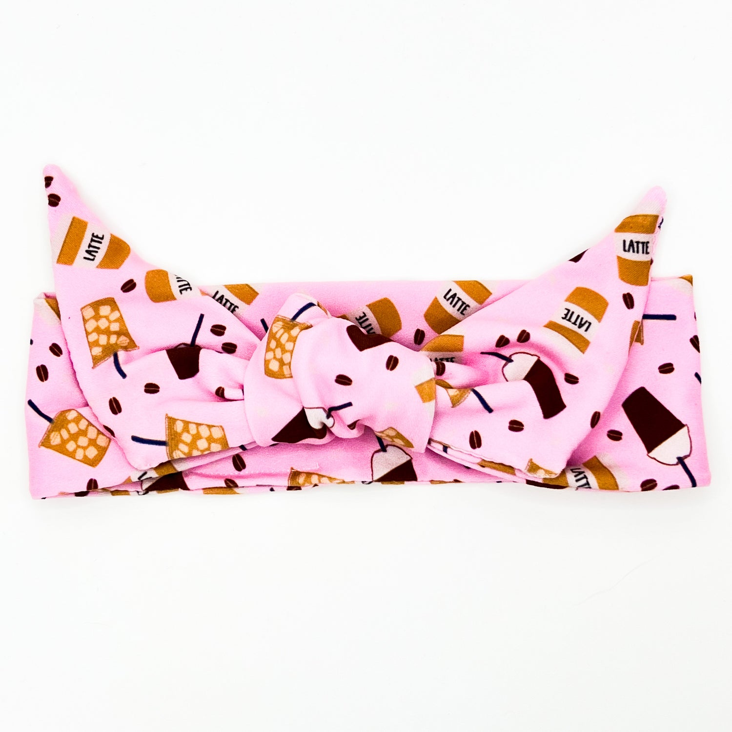 Pink Lattes Adjustable Tie Headband