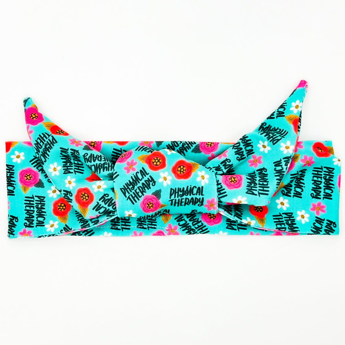 Physical Therapy Floral Adjustable Tie Headband
