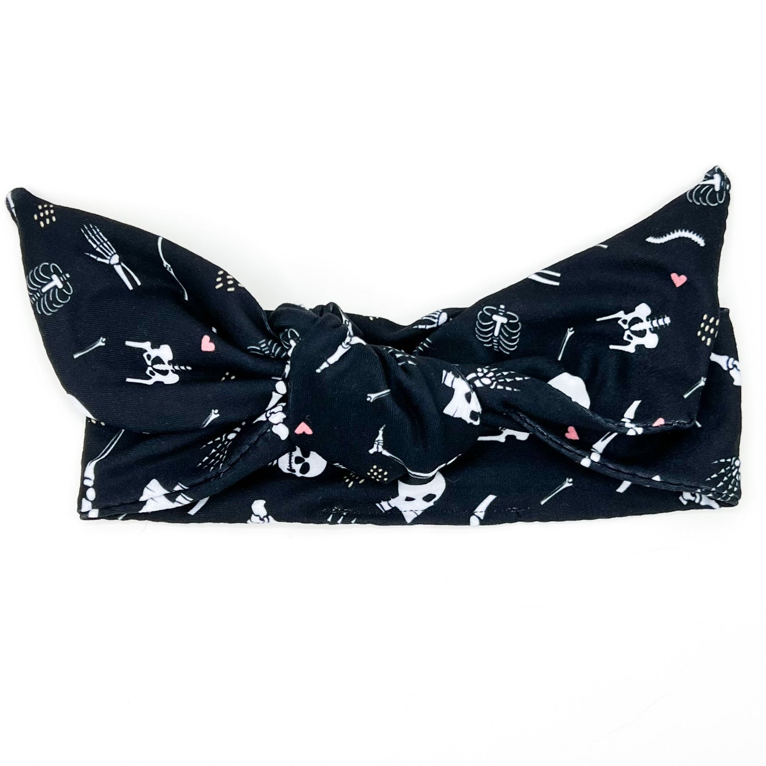 Bones Black Adjustable Tie Headband