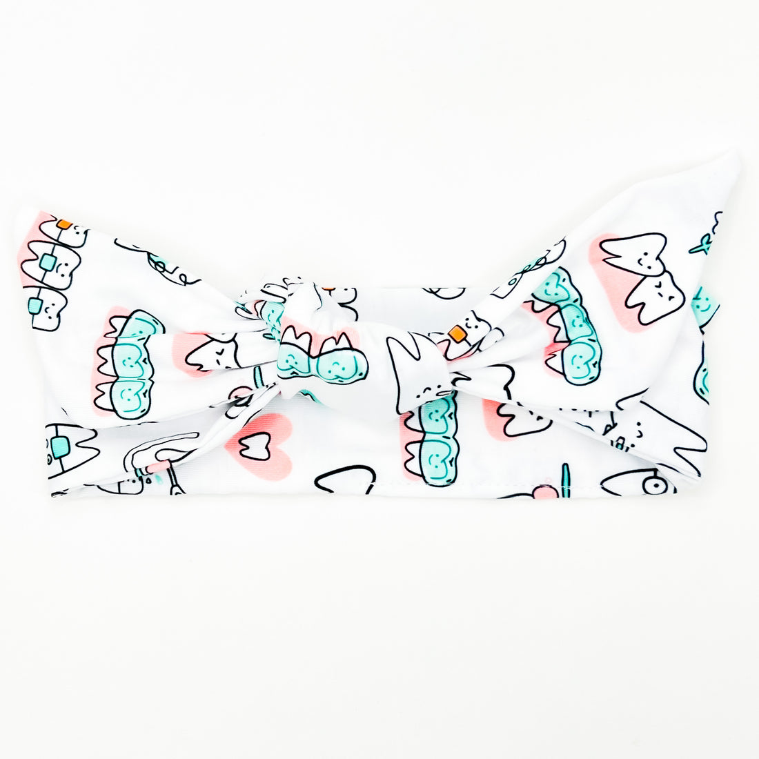 White Dental Adjustable Tie Headband