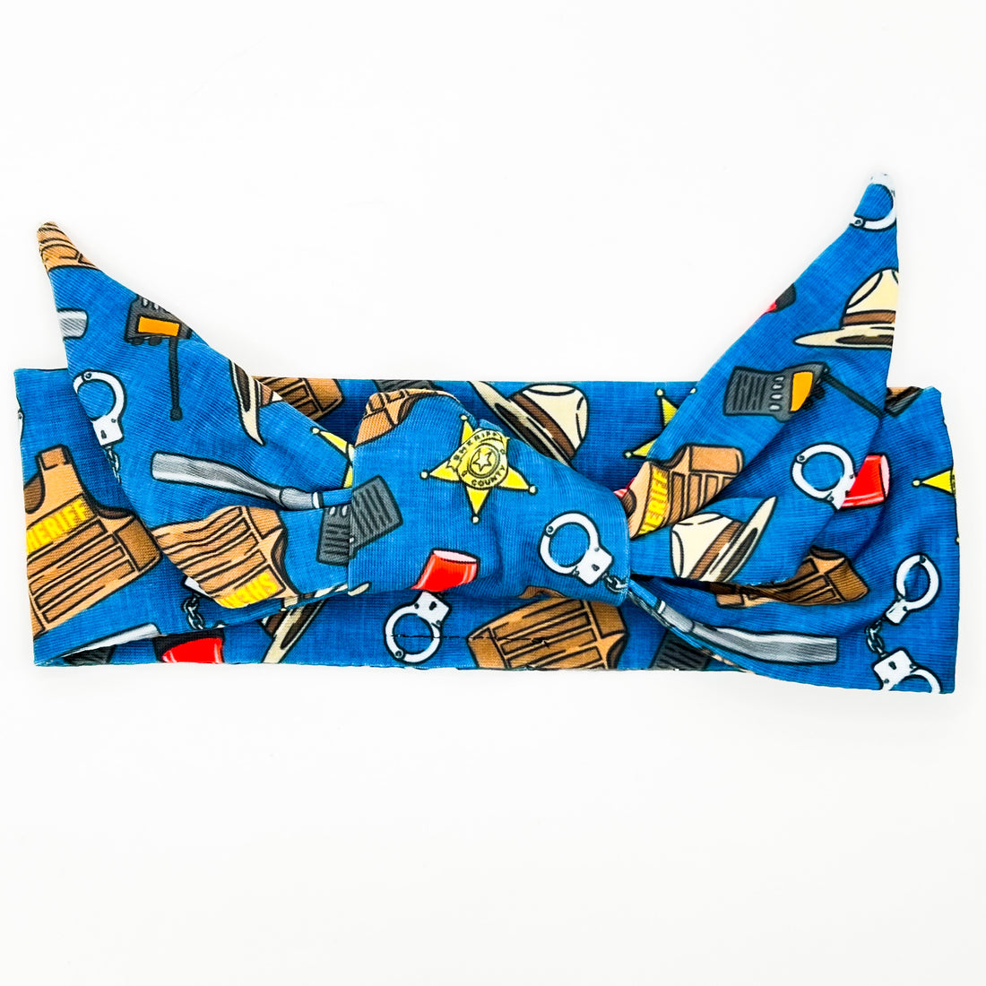Sheriff - Blue Adjustable Tie Headband