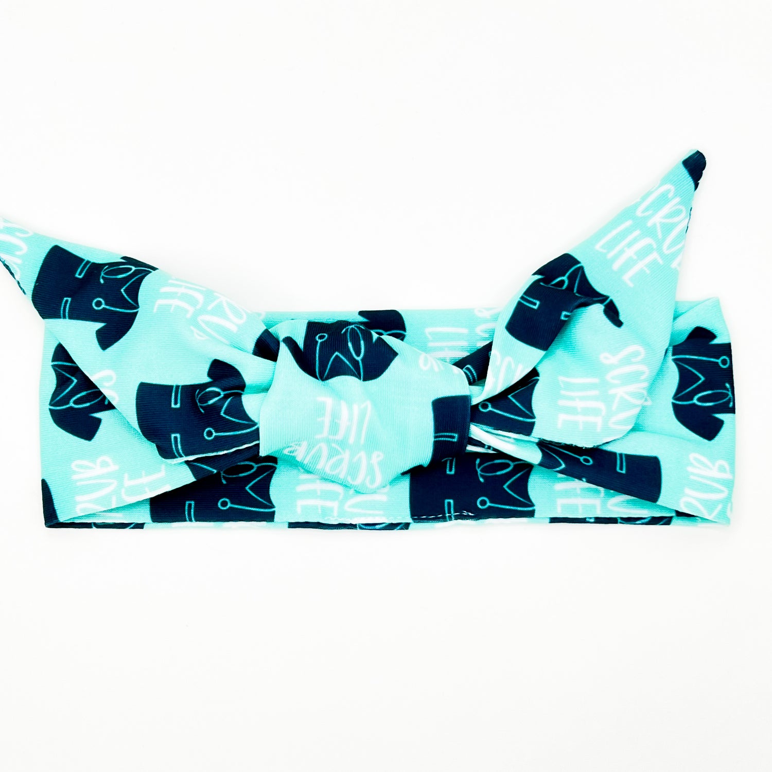 Teal Scrub Life Adjustable Tie Headband