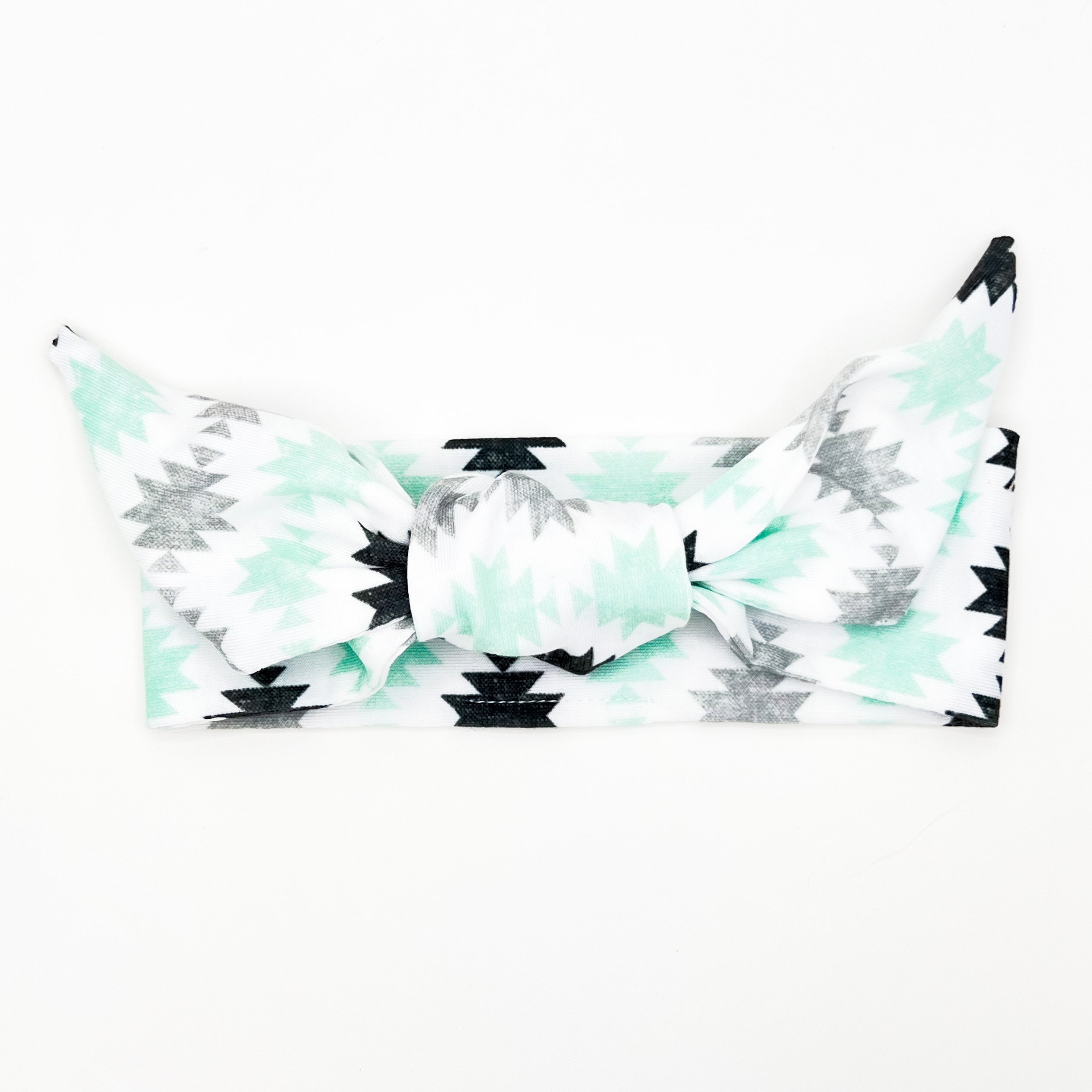 Teal &amp; Black Aztec Adjustable Tie Headband