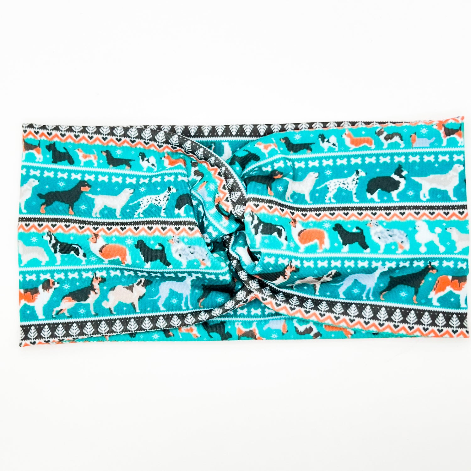 Teal Dog Sweater Headband