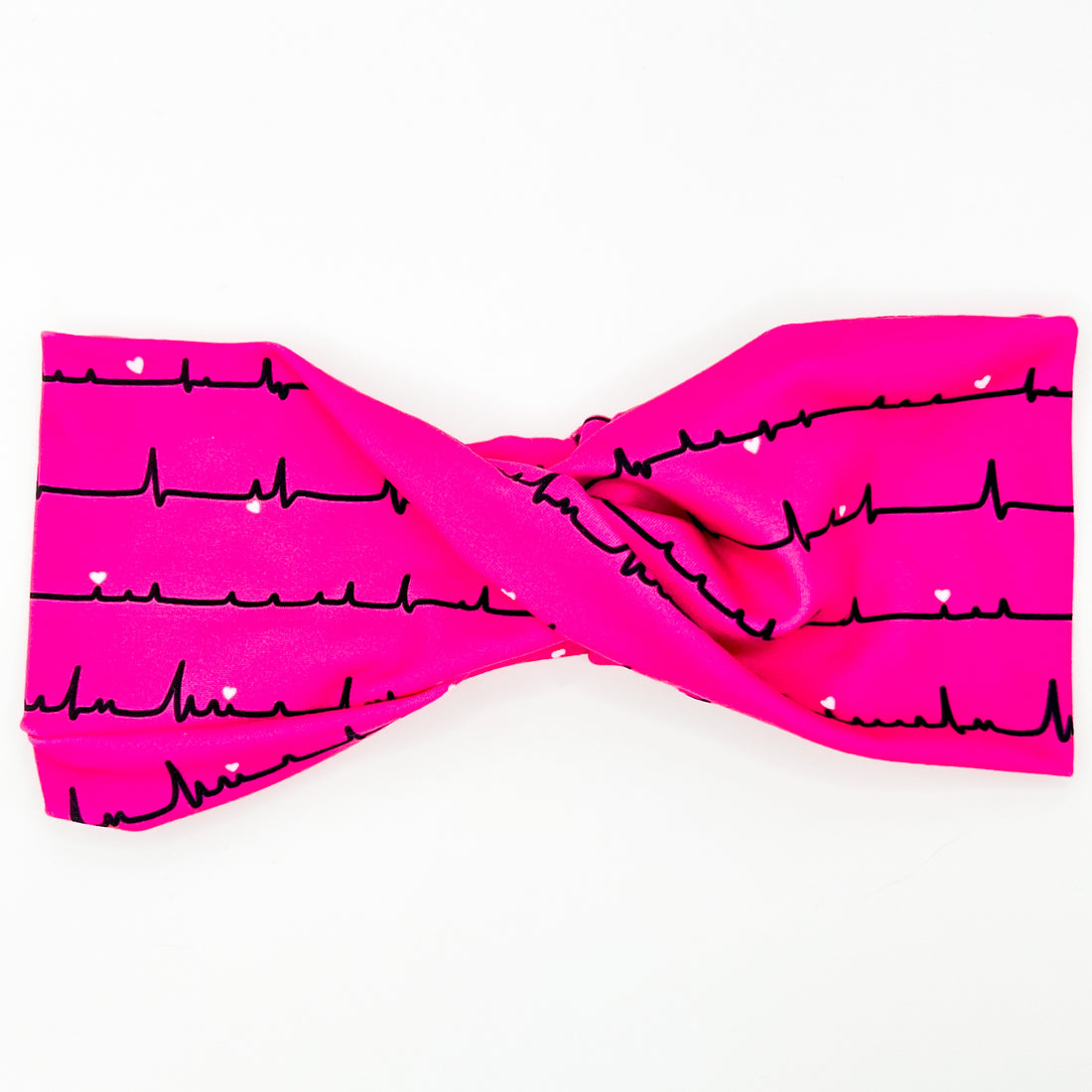 Nurse Heartbeat - Hot Pink Twisted Headband