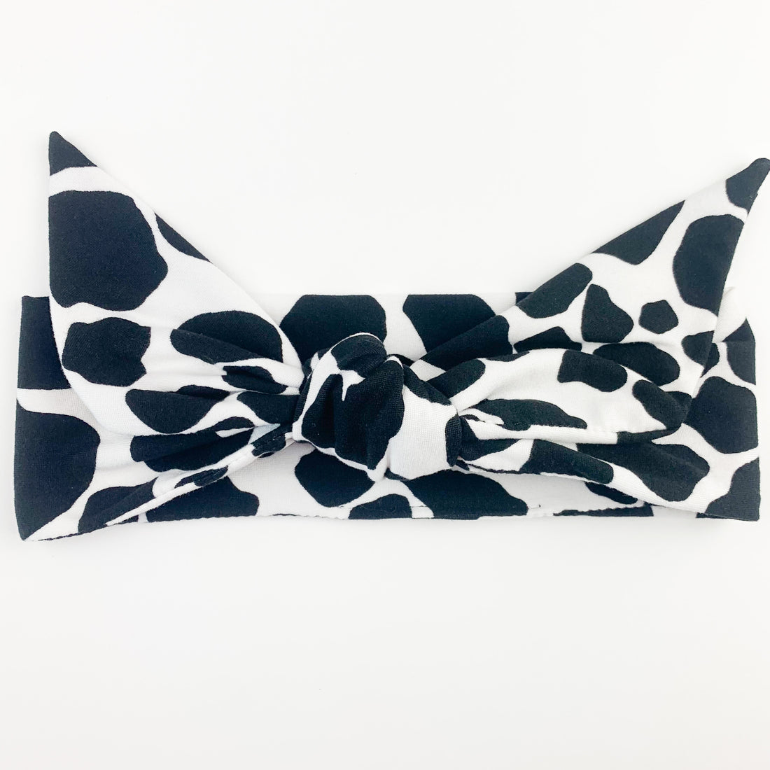 Cow Print Adjustable Tie Headband